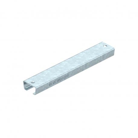 Rail d'ancrage AML3518P, fente 16,5 mm, perforation ronde FT 200 | 35 | 18 | 1,5 | Acier | galvanisé à chaud par trempage