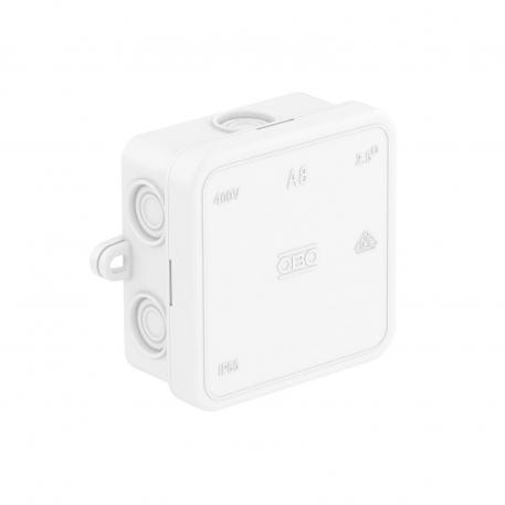 Boîte de dérivation A 8 65x65x32 | 7 | IP55 | 7 entrées pour câbles de Ø 5 à 14 mm | blanc pur; RAL 9010