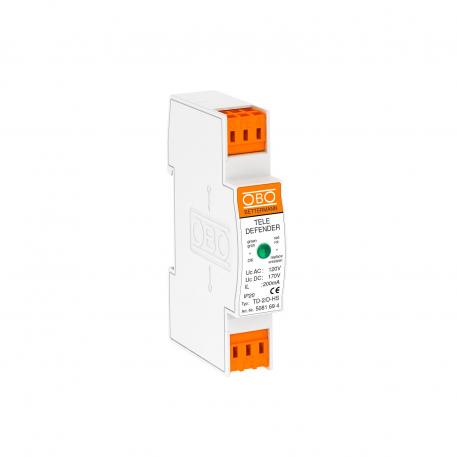 Parafoudre combiné (ZPF 0 à 3) pour liaisons DSL, RNIS et analogiques 2 |  | 120 | 170 | Borne