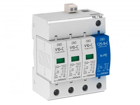 Parafoudre V10 3 pôles + NPE avec signalisation à distance 280 V