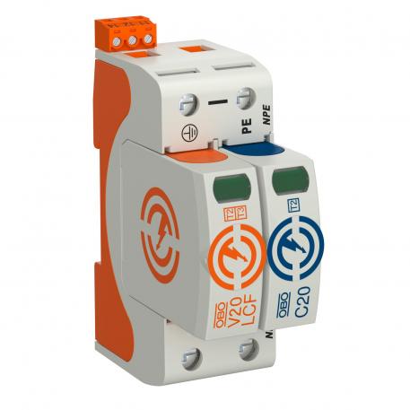 V20 surge arrester, leakage current-free, 1-pole + NPE + FS 1+N/PE | 280 | IP20