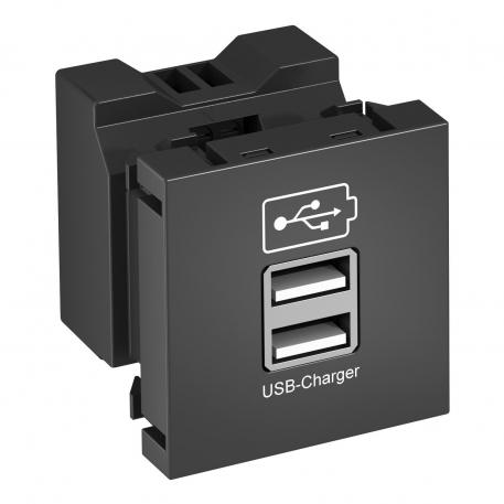 Chargeur USB gris foncé ; RAL 7021