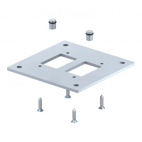 Plaque de sol pour colonne industrielle 250 | 250 | 8 | blanc aluminium; RAL 9006