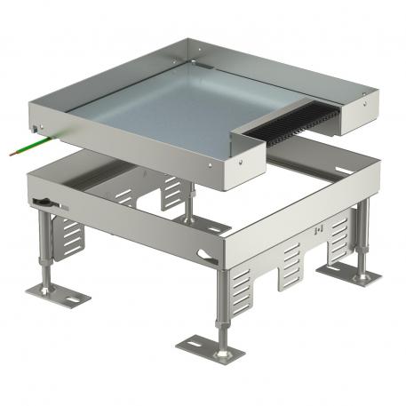 Cassette réglable en hauteur avec sortie balai RKSN, acier inoxydable 110 | 155 | 25 | 105 | Sortie balai | 9